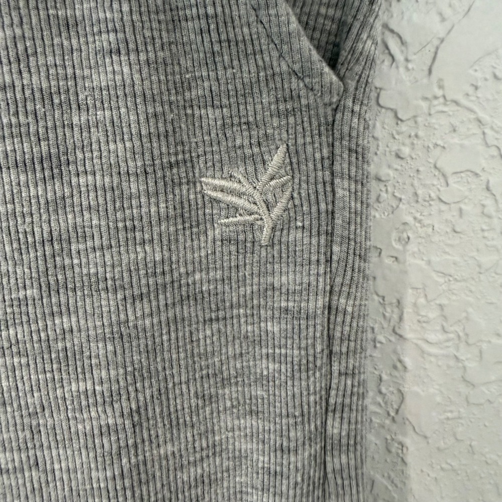 Cozy Earth Womens Heather Gray Ribbed Knit Wide Leg Lounge Pants Size M - Picture 3 of 5